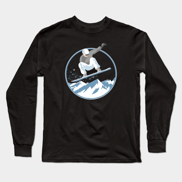 Winter Snowboarder Long Sleeve T-Shirt by boobear247